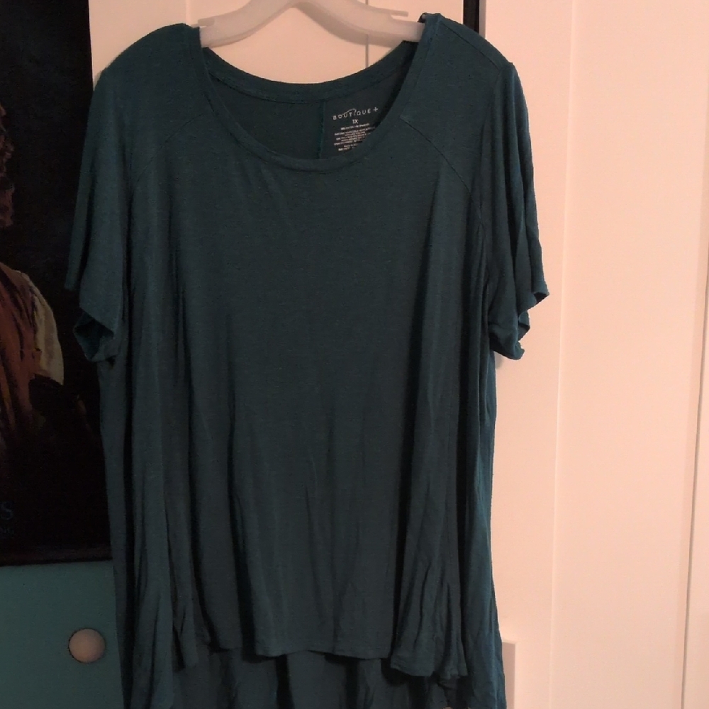 Teal Short Sleeve Women's Top